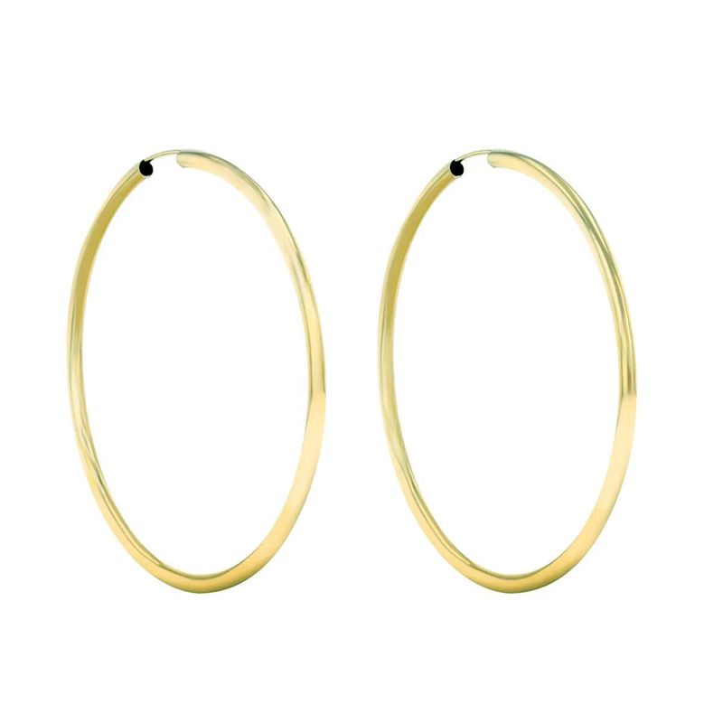 گوشواره حلقه ای طلا 18 عیار زنانه درگونه مدل ساده 6