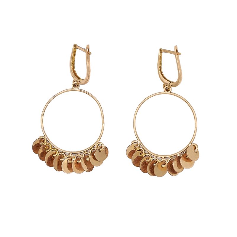 گوشواره حلقه ای طلا 18 عیار زنانه صلاحی گلد مدل 12862o