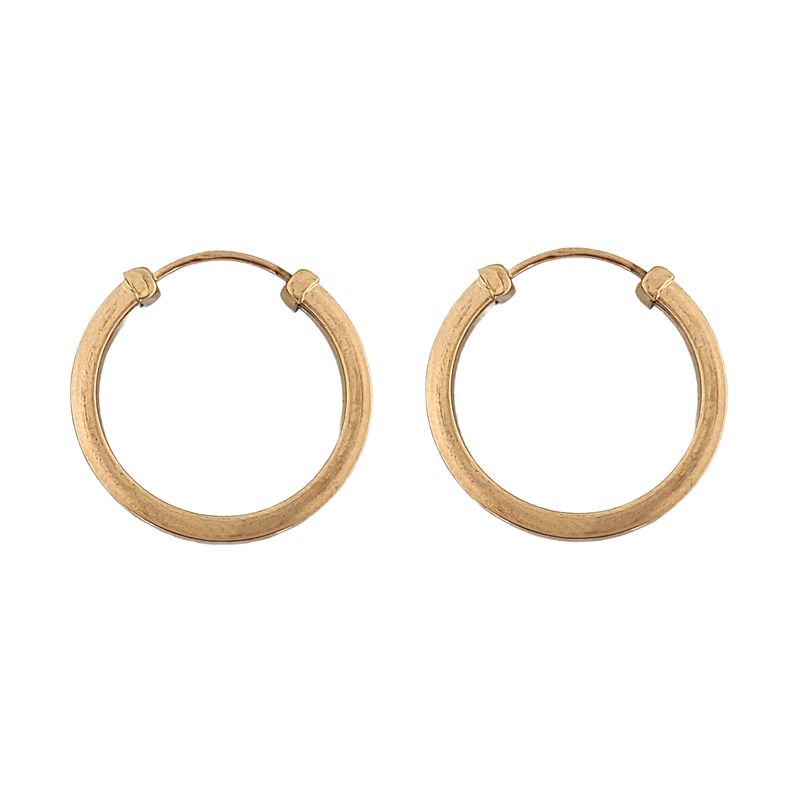 گوشواره حلقه ای طلا 18 عیار زنانه طلا و جواهرسازی افرا مدل آینه 203