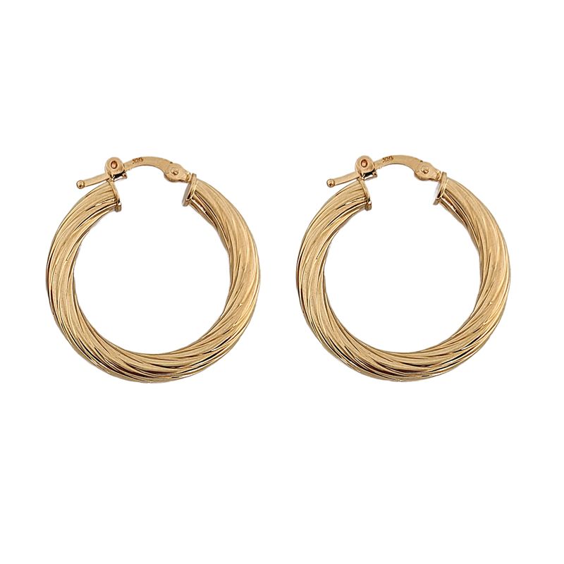 گوشواره حلقه ای طلا 18 عیار زنانه طلا و جواهرسازی افرا مدل رویال ۴۰۲