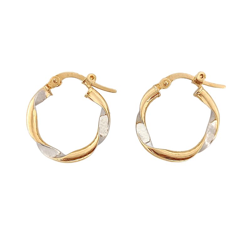 گوشواره حلقه ای طلا 18 عیار زنانه طلا و جواهرسازی افرا مدل چفتی 161159