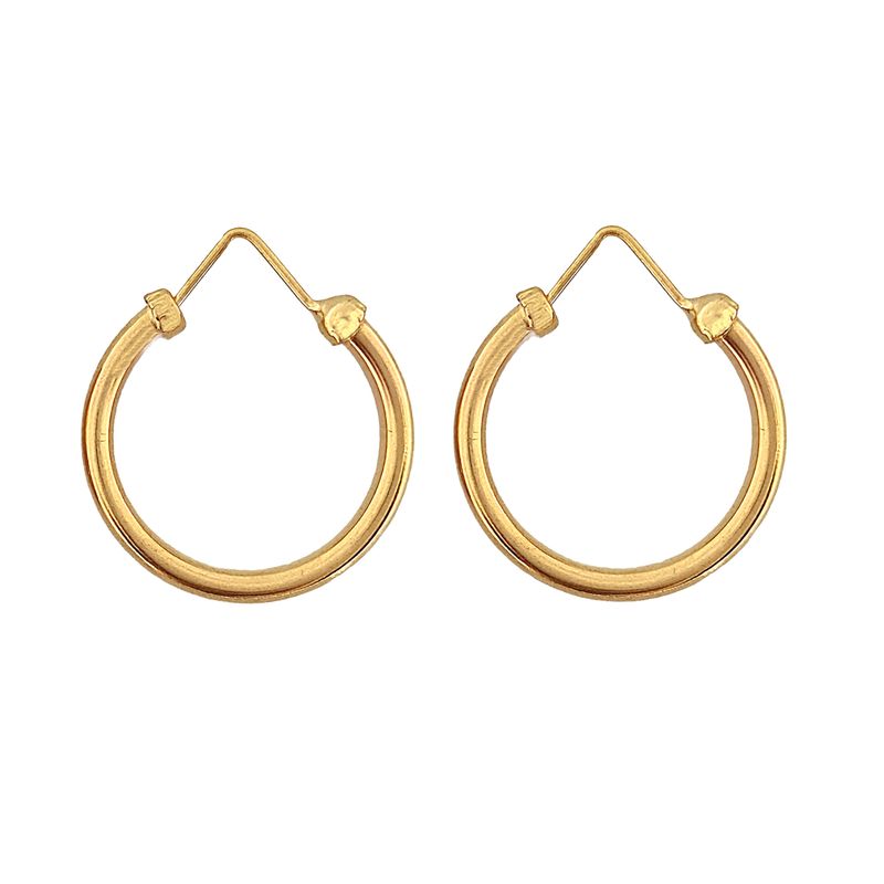گوشواره حلقه ای طلا 18 عیار زنانه طلا و جواهرسازی افرا مدل ۱۸۳
