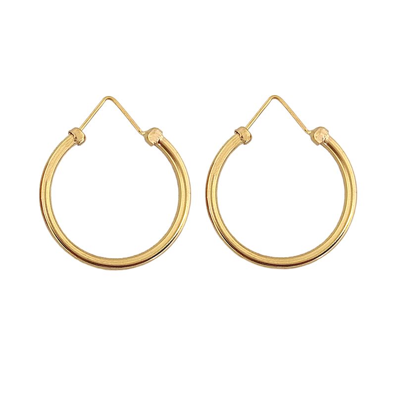 گوشواره حلقه ای طلا 18 عیار زنانه طلا و جواهرسازی افرا مدل ۲۳۳
