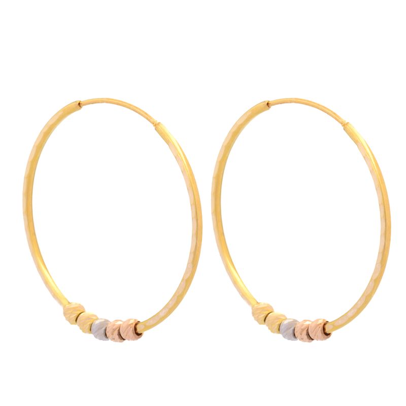 گوشواره حلقه ای طلا 18 عیار زنانه طلای مستجابی مدل البرنادو و تراش کد 5