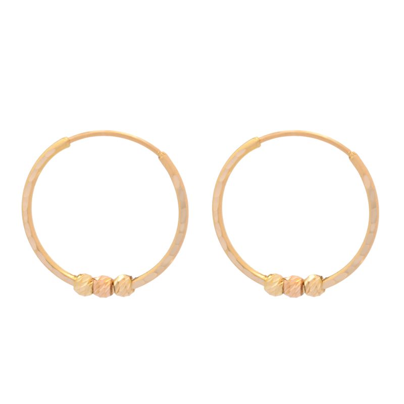 گوشواره حلقه ای طلا 18 عیار زنانه طلای مستجابی مدل تراش البرنادو کد 3