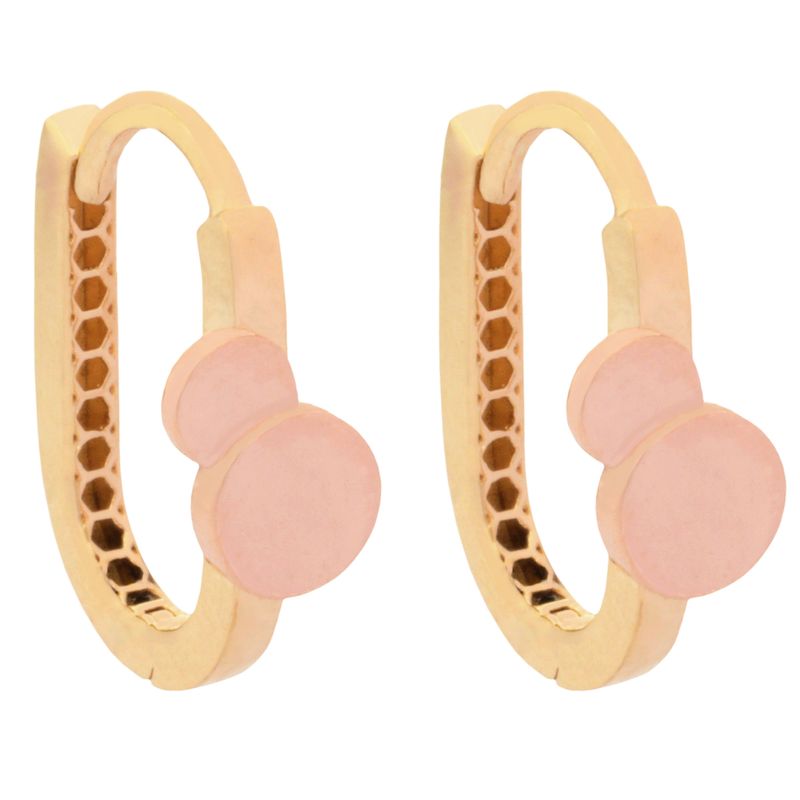گوشواره حلقه ای طلا 18 عیار زنانه طلای مستجابی مدل دایره نیکا کدt1263