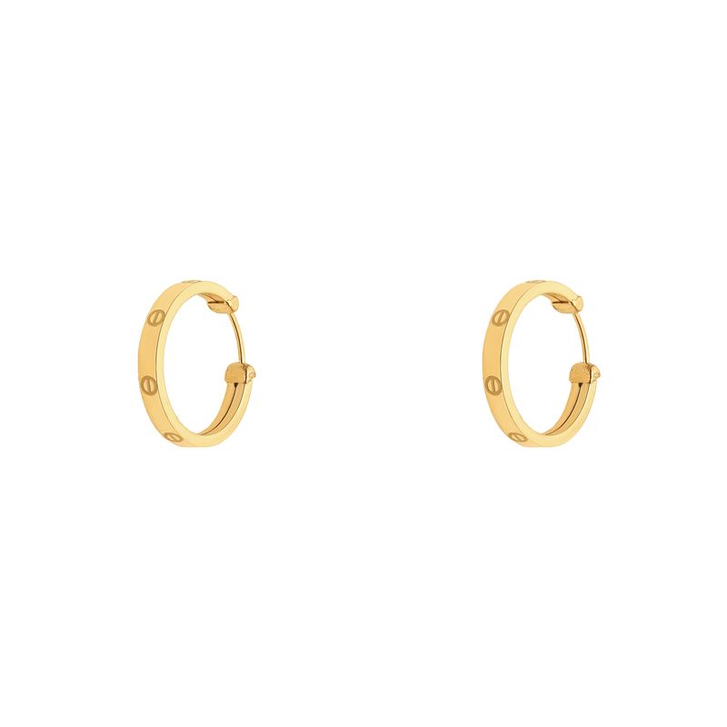 گوشواره حلقه ای طلا 18 عیار زنانه ماوی گالری مدل لاو کارتیه 1
