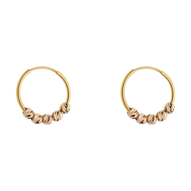 گوشواره حلقه ای طلا 18 عیار زنانه مطیع ها مدل 217