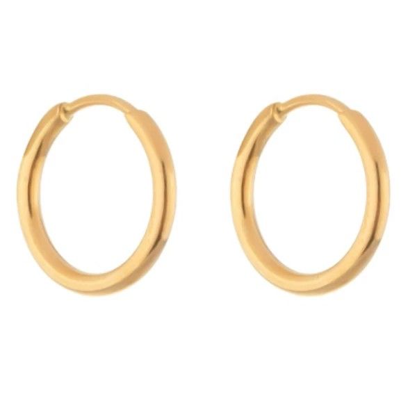 گوشواره حلقه ای طلا 18 عیار زنانه موندیا گلد مدل گرد