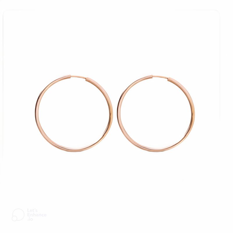 گوشواره حلقه ای طلا 18 عیار زنانه نوا گلد مدل گرد ساده