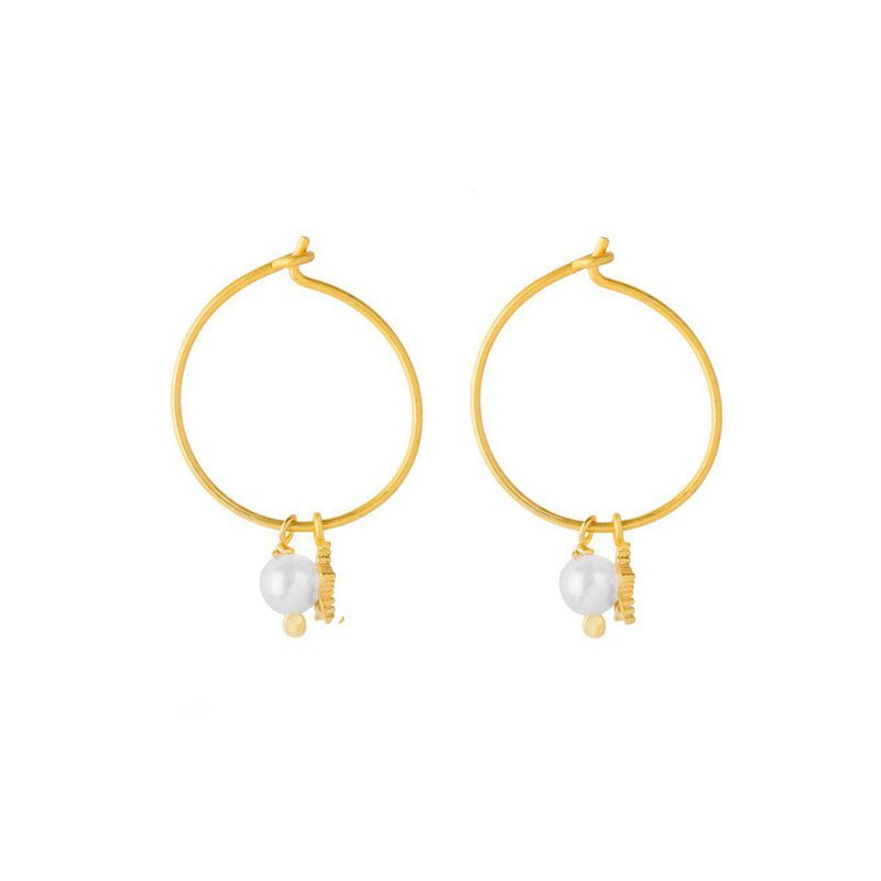 گوشواره حلقه ای طلا 18 عیار زنانه کیا گالری مدل ae299