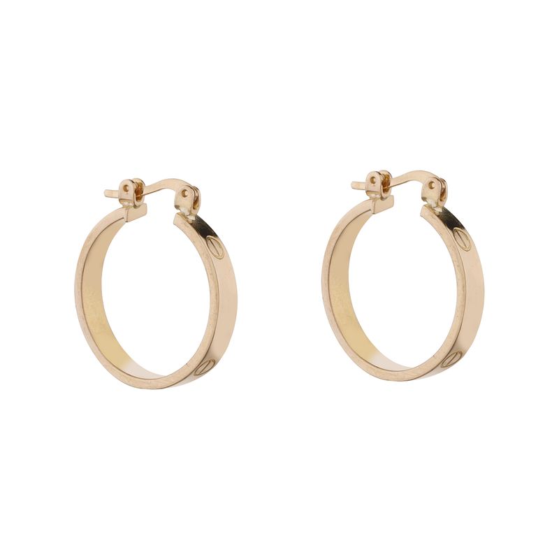 گوشواره حلقه ای طلا 18 عیار زنانه گلدم مدل e 3070003