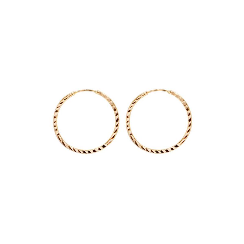گوشواره حلقه‌ای طلا کم اجرت  18 عیار زنانه طلای ترنم مدل 4