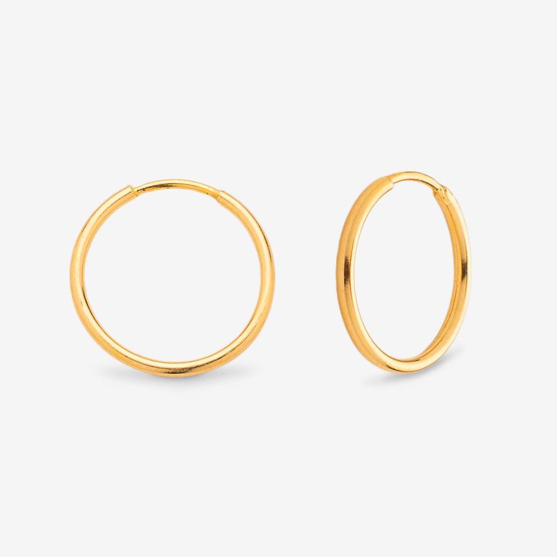 گوشواره حلقه‌ای طلا کم اجرت  18 عیار زنانه طلای صداقت مدل hs1 nk2.5