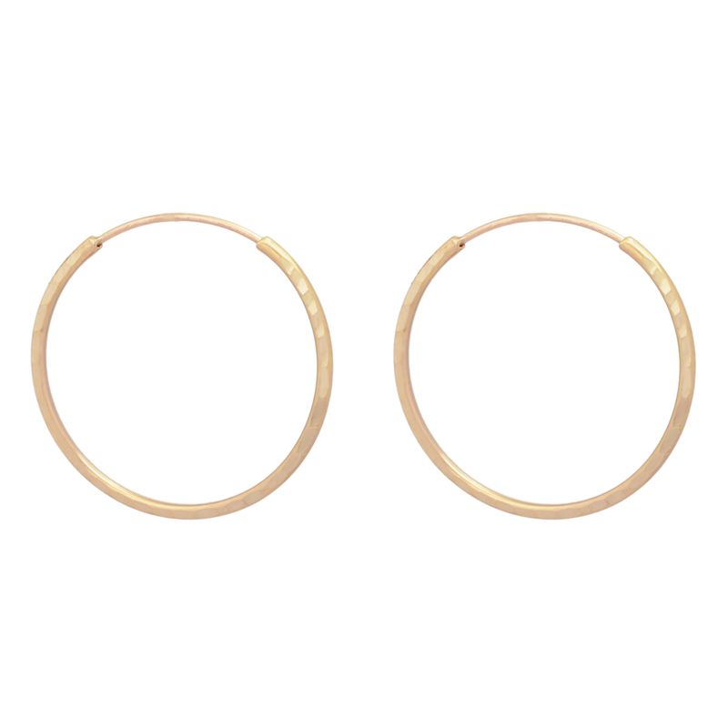 گوشواره حلقه‌ای طلا کم اجرت  18 عیار زنانه طلای مستجابی مدل تراش کد t1433