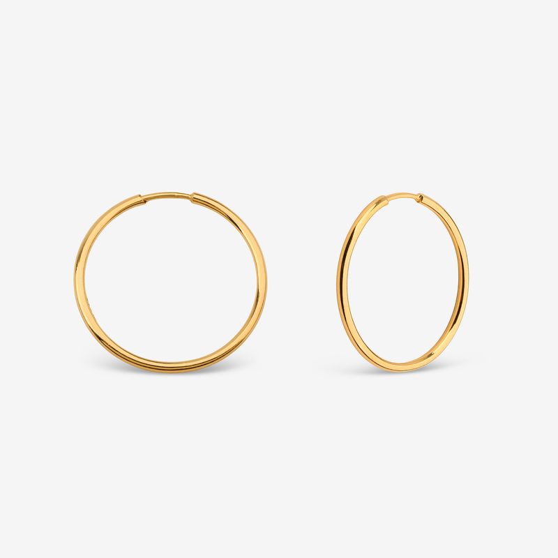گوشواره حلقه‌ای طلا کم اجرت  18 عیار زنانه ناریا مدل de7