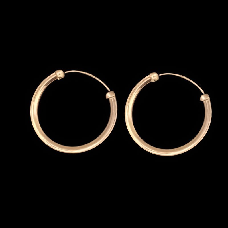 گوشواره حلقه‌ای طلا کم اجرت  18 عیار زنانه ناریا مدل m7