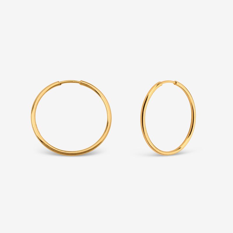 گوشواره حلقه‌ای طلا کم اجرت  18 عیار زنانه ناریا مدل me20 2