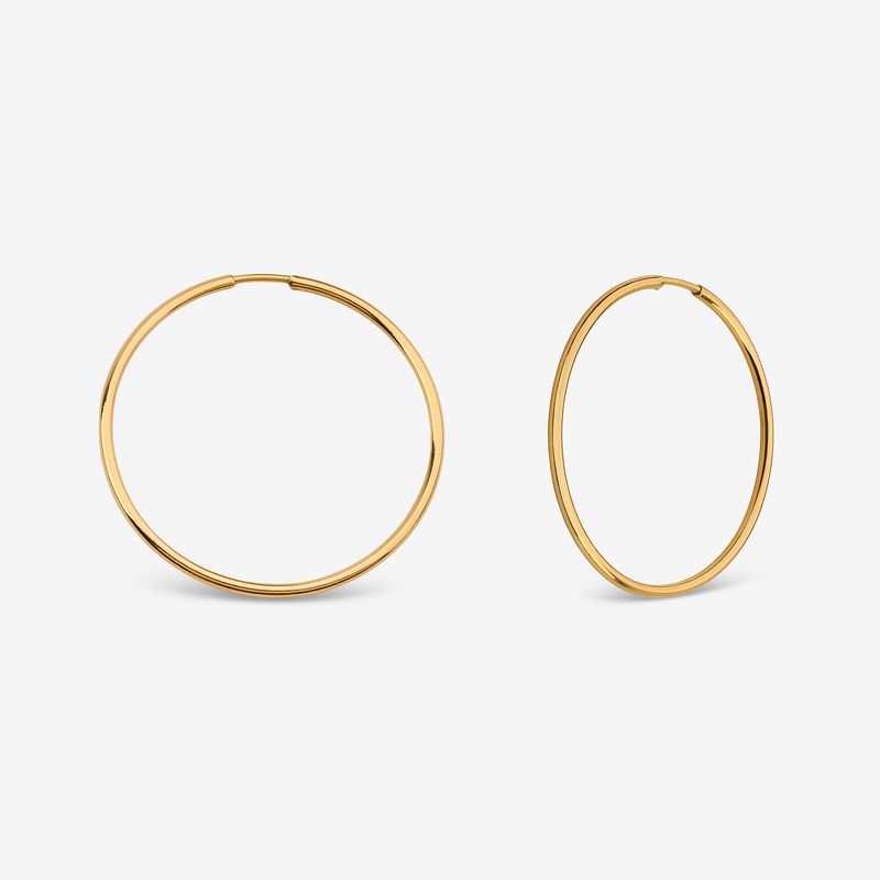 گوشواره حلقه‌ای طلا کم اجرت  18 عیار زنانه ناریا مدل me20 3