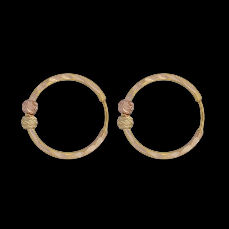 گوشواره حلقه‌ای طلا کم اجرت  18 عیار زنانه ناریا مدل البرنادو کد ab_19_3