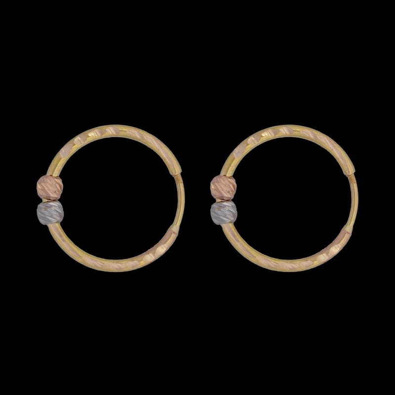گوشواره حلقه‌ای طلا کم اجرت  18 عیار زنانه ناریا مدل البرنادو کد ab_19_4