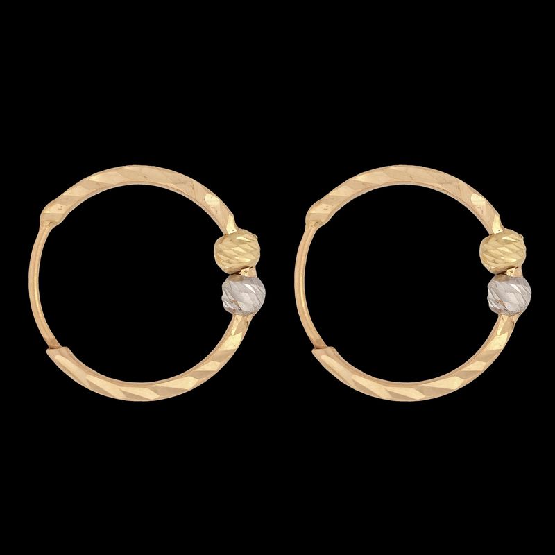 گوشواره حلقه‌ای طلا کم اجرت  18 عیار زنانه ناریا مدل المپیک تراش کد or16 1
