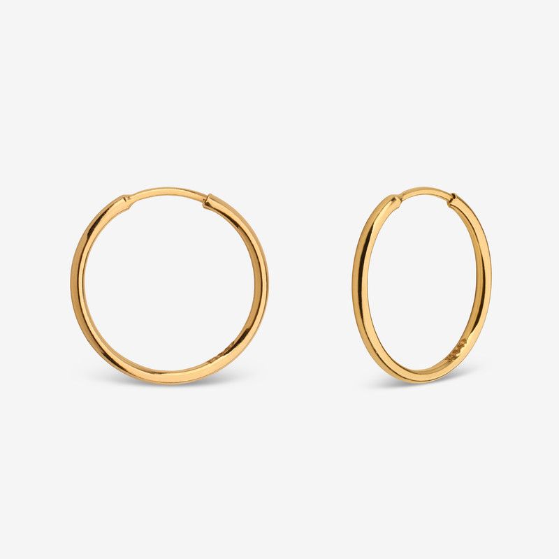 گوشواره حلقه‌ای طلا کم اجرت  18 عیار زنانه ناریا مدل بیوتی کد ab26