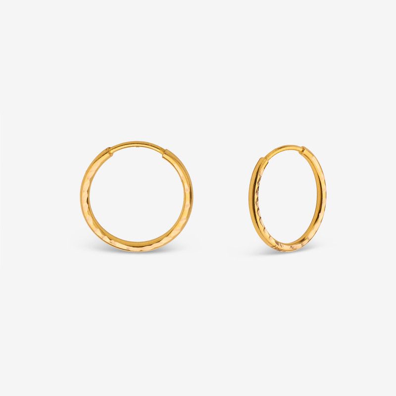 گوشواره حلقه‌ای طلا کم اجرت  18 عیار زنانه ناریا مدل تراش me30