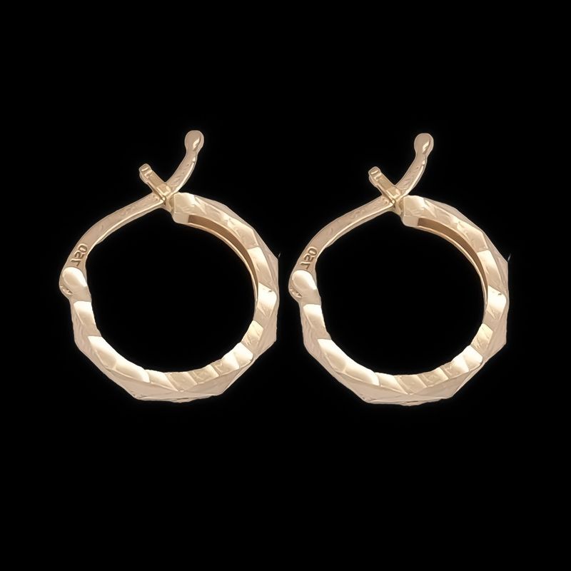گوشواره حلقه‌ای طلا کم اجرت  18 عیار زنانه ناریا مدل ناری کد m7
