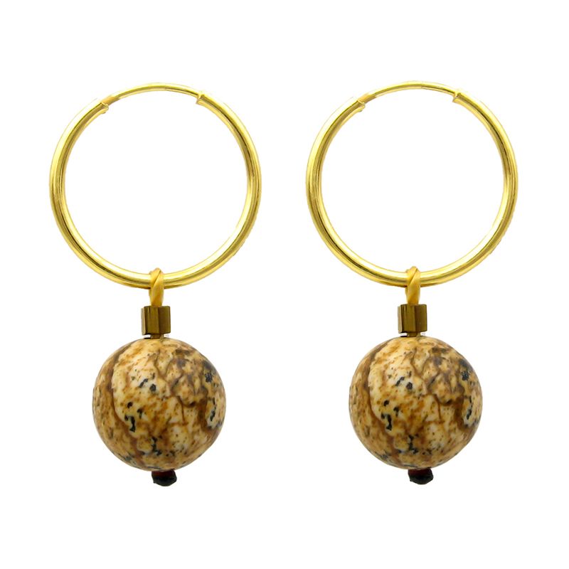 گوشواره حلقه‌ای طلا کم اجرت  18 عیار زنانه کاپانی مدل جاسپر کد kle029