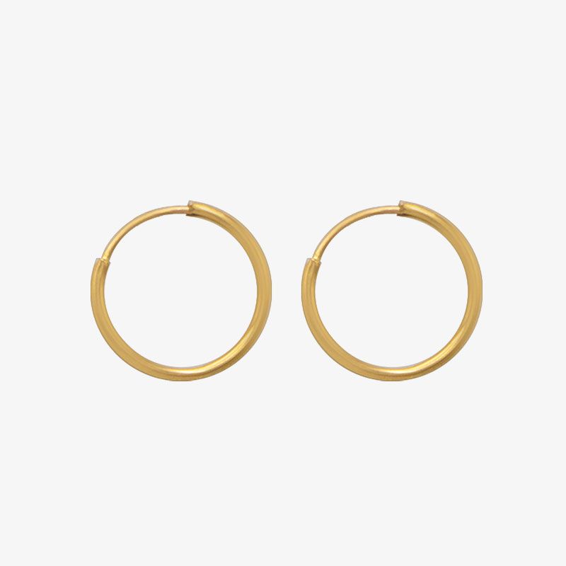 گوشواره حلقه‌ای طلا کم اجرت  18 عیار زنانه گالری طلای ده مدل 12m