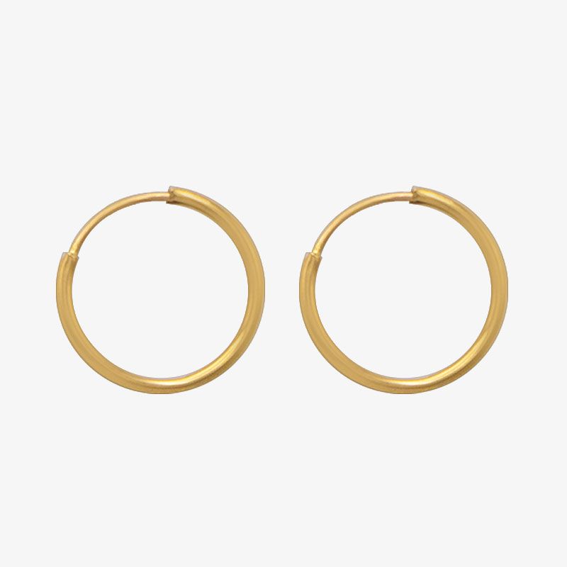 گوشواره حلقه‌ای طلا کم اجرت  18 عیار زنانه گالری طلای ده مدل 14m