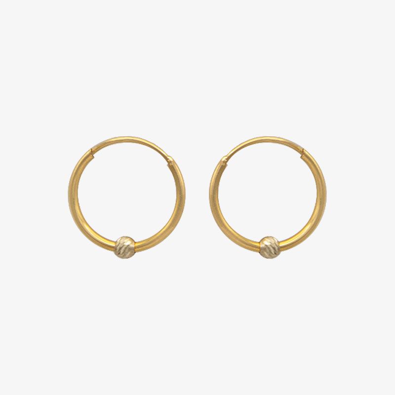گوشواره حلقه‌ای طلا کم اجرت  18 عیار زنانه گالری طلای ده مدل البرنادو