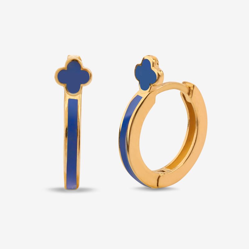 گوشواره حلقه‌ای طلا کم اجرت 18 عیار زنانه با طرح ونکلیف آرپلز گلدم مدل ونکلیفe244018