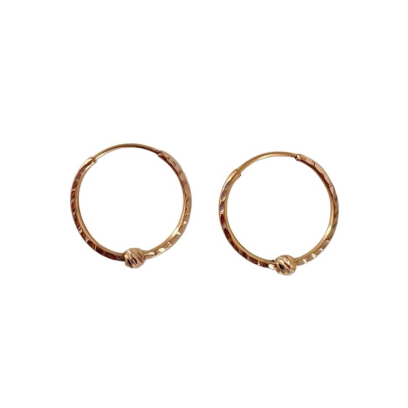 گوشواره حلقه‌ای طلا کم اجرت 18 عیار زنانه حانیه مدل البرنادو h300