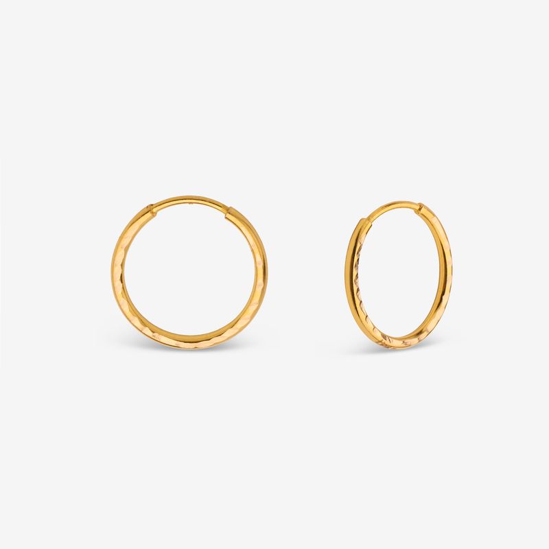 گوشواره حلقه‌ای طلا کم اجرت 18 عیار زنانه ناریا مدل s8