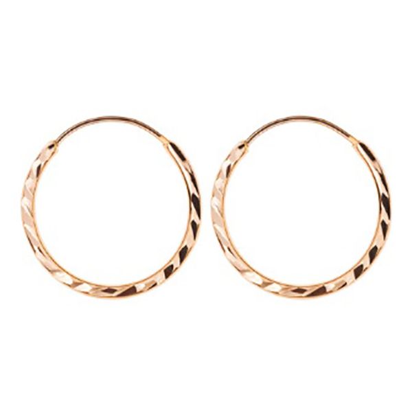 گوشواره حلقه‌ای طلا کم اجرت 18 عیار زنانه ناریا مدل تراش کد 4