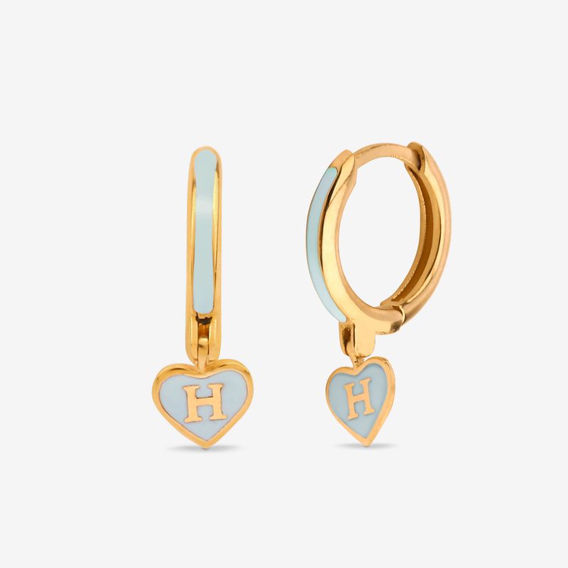 گوشواره حلقه‌ای طلا کم اجرت 18 عیار زنانه گلدم مدل حلقه ایی مینا خورe244016