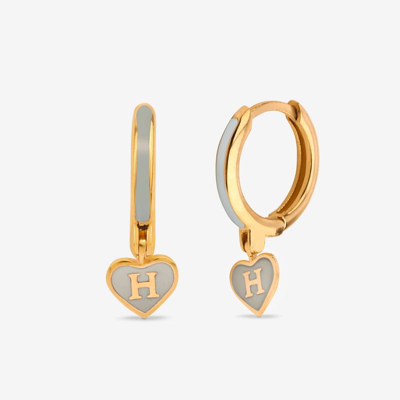گوشواره حلقه‌ای طلا کم اجرت 18 عیار زنانه گلدم مدل قلبe244017
