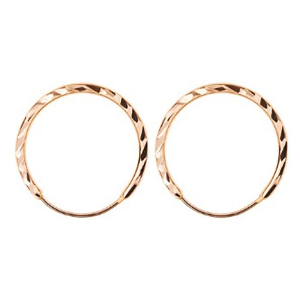 گوشواره حلقه‌ای طلای کم اجرت ناریا مدل تراش کد 03