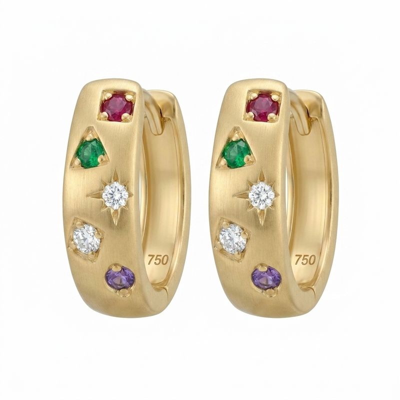 گوشواره حلقه‌ای نقره زنانه مدل 1036