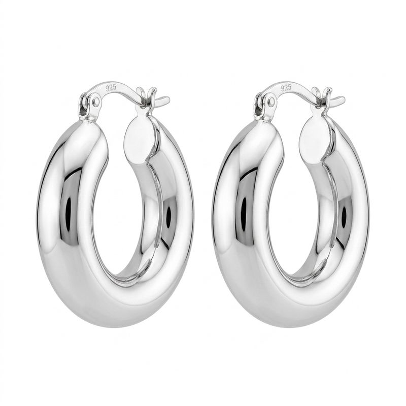 گوشواره حلقه‌ای نقره زنانه مدل ۱۰۳۳