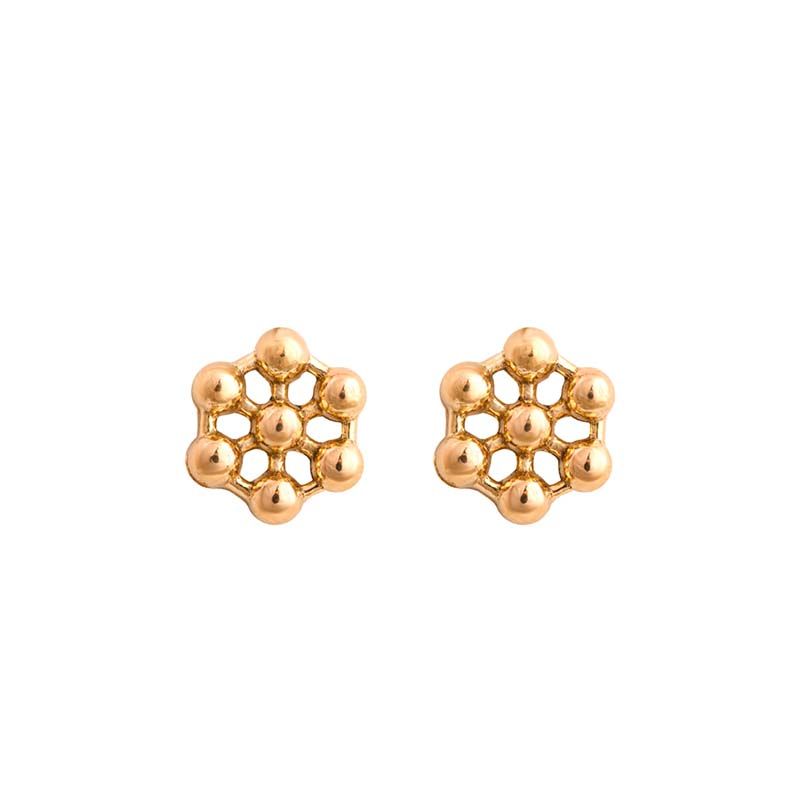 گوشواره طلا 18 عیار زنانه ارل گالری مدل فلای گوی میخی