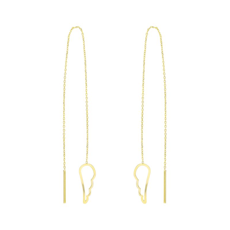 گوشواره طلا 18 عیار زنانه ترابی گالری مدل بخیه ای پر کد ge004