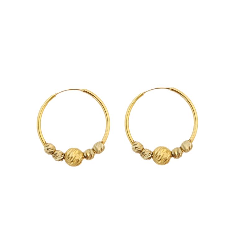 گوشواره طلا 18 عیار زنانه جواهری ماهوور مدل حلقه ای البرنادو