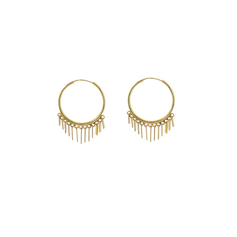 گوشواره طلا 18 عیار زنانه جواهری ماهوور مدل حلقه ای