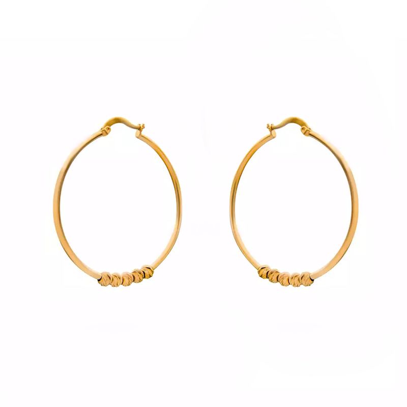 گوشواره طلا 18 عیار زنانه روبی آرت گالری مدل  حلقه ای گوی