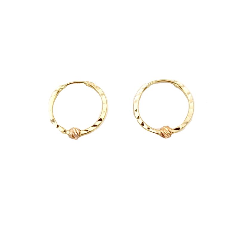 گوشواره طلا 18 عیار زنانه سین سان مدل حلقه ای تک گوی sn2516