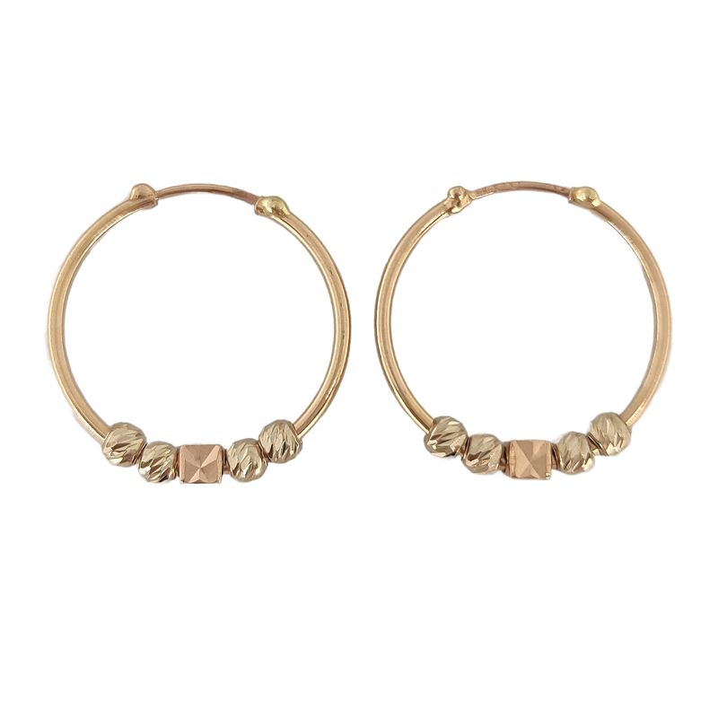 گوشواره طلا 18 عیار زنانه طلا و جواهرسازی افرا مدل حلقه ای البرنادو 166