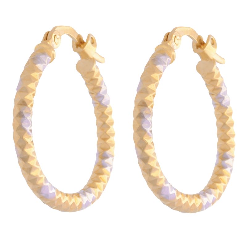 گوشواره طلا 18 عیار زنانه طلای مستجابی مدل حلقه ای تراش کد 14